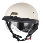 SOMAN Motorcycle Half Helmet Adjustable Helmet With Inner Mirror, M, L, XL, XXL