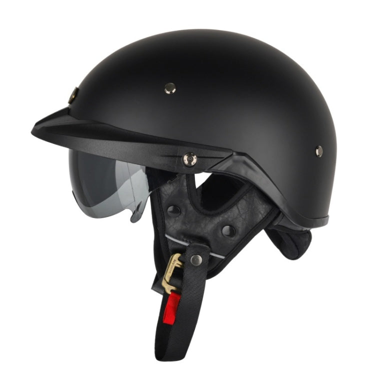 SOMAN Motorcycle Half Helmet Adjustable Helmet With Inner Mirror, M, L, XL, XXL