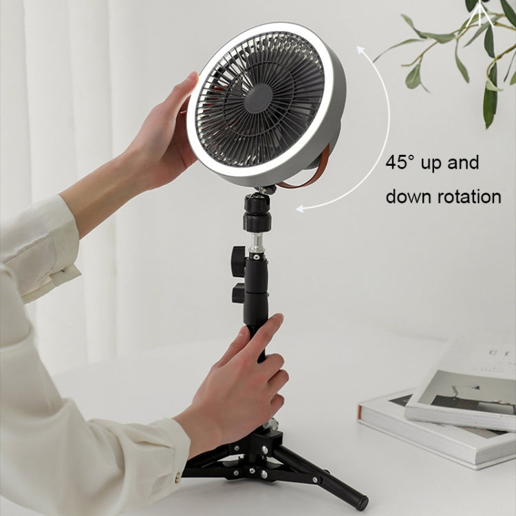 Quạt tripod LED ngoài trời 7 inch ZK-01 đa chức năng, pin dự phòng, quạt treo di động