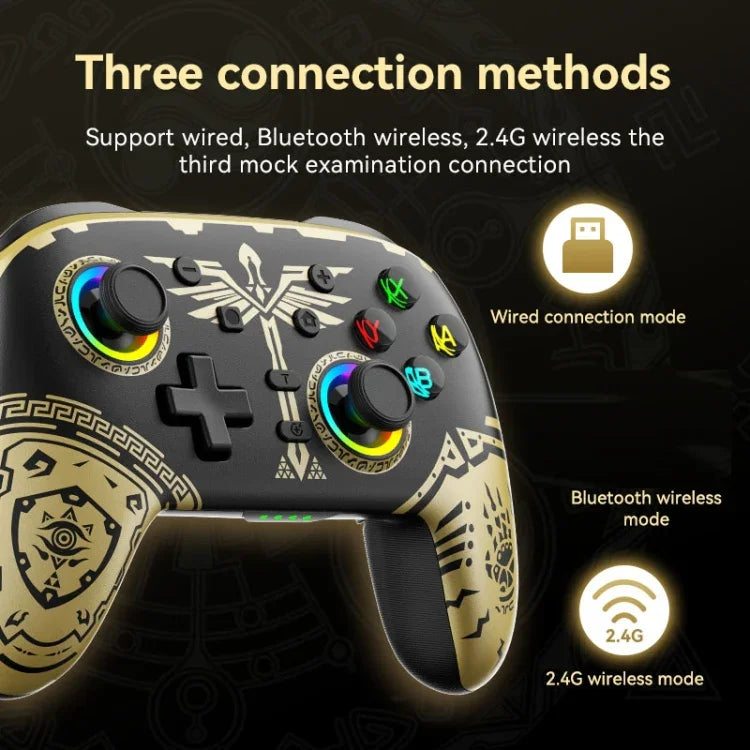 Tay cầm rung cảm ứng không dây Bluetooth cho Nintendo Switch/Switch PRO, Đen Vàng, Trắng Xanh, Đen, Trắng