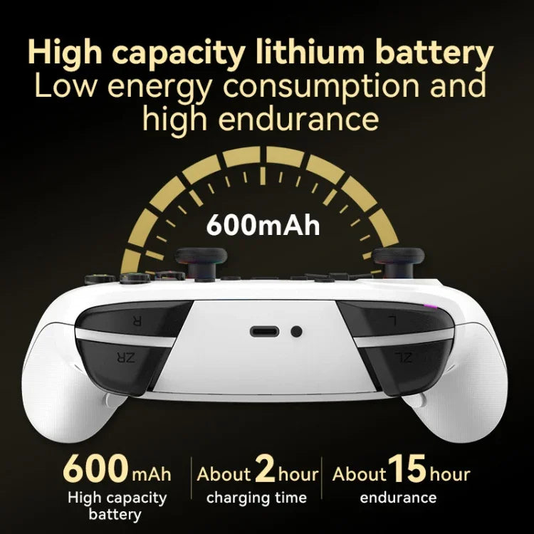 Tay cầm rung cảm ứng không dây Bluetooth cho Nintendo Switch/Switch PRO, Đen Vàng, Trắng Xanh, Đen, Trắng