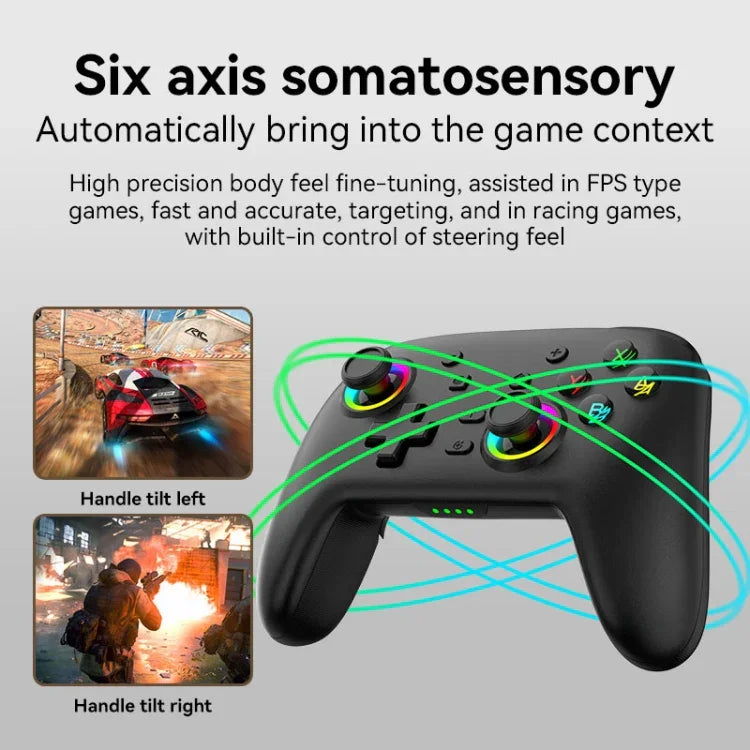 Tay cầm rung cảm ứng không dây Bluetooth cho Nintendo Switch/Switch PRO, Đen Vàng, Trắng Xanh, Đen, Trắng
