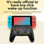 Tay cầm rung cảm ứng không dây Bluetooth cho Nintendo Switch/Switch PRO, Đen Vàng, Trắng Xanh, Đen, Trắng