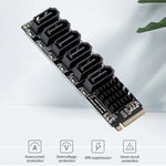 Card mở rộng chuyển đổi M2 M-EKY PCIE3.0 sang SATA6G 6 cổng, card mở rộng ổ cứng 6 cổng