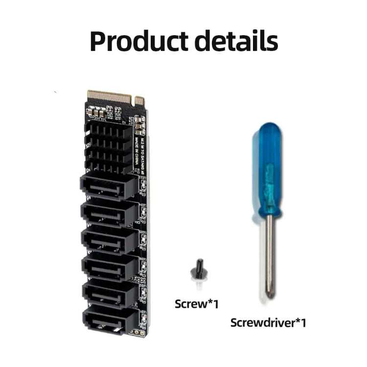 Card mở rộng chuyển đổi M2 M-EKY PCIE3.0 sang SATA6G 6 cổng, card mở rộng ổ cứng 6 cổng