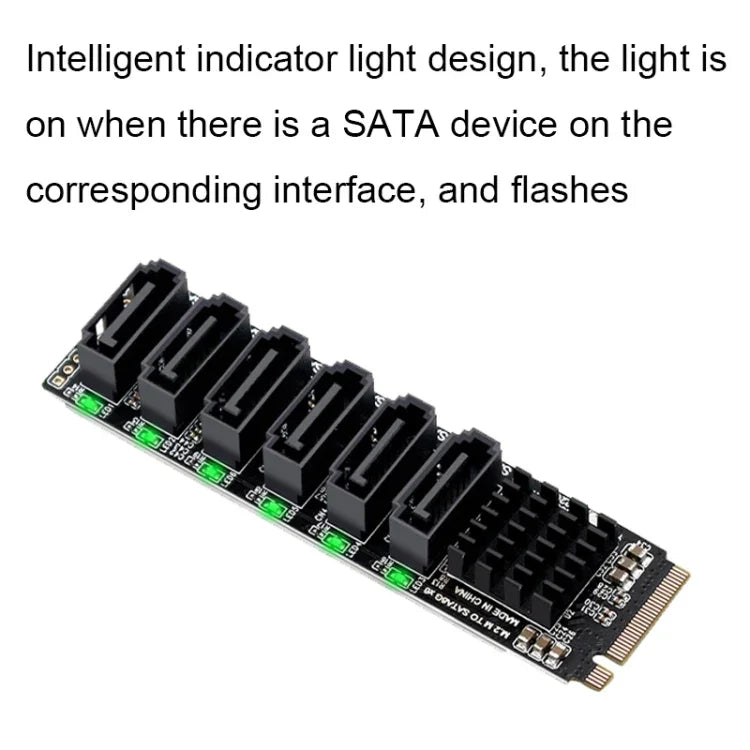 Card mở rộng chuyển đổi M2 M-EKY PCIE3.0 sang SATA6G 6 cổng, card mở rộng ổ cứng 6 cổng