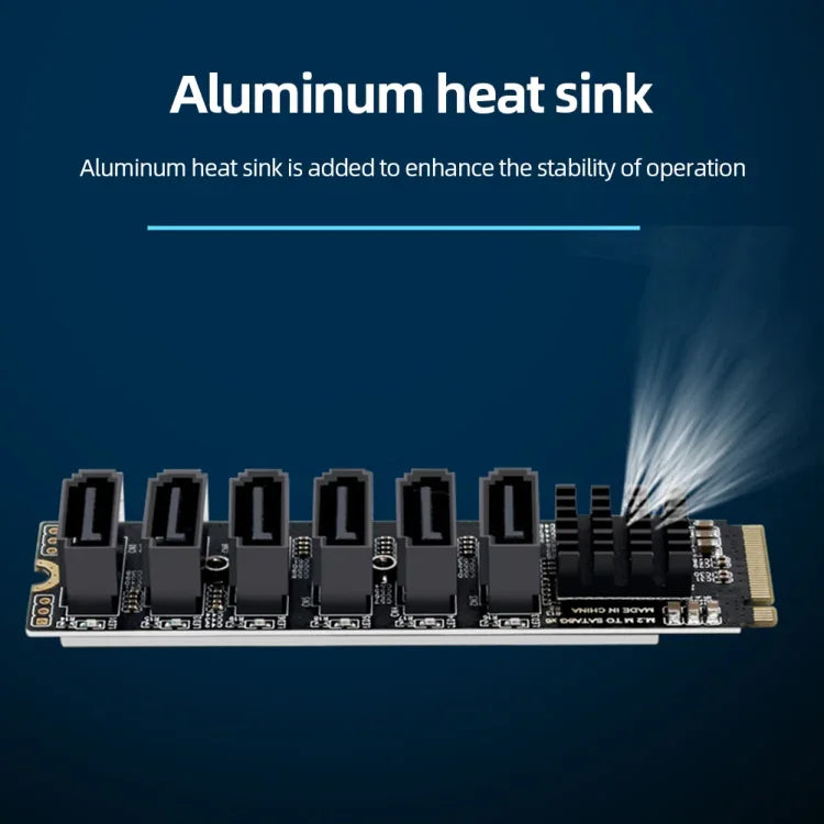 Card mở rộng chuyển đổi M2 M-EKY PCIE3.0 sang SATA6G 6 cổng, card mở rộng ổ cứng 6 cổng