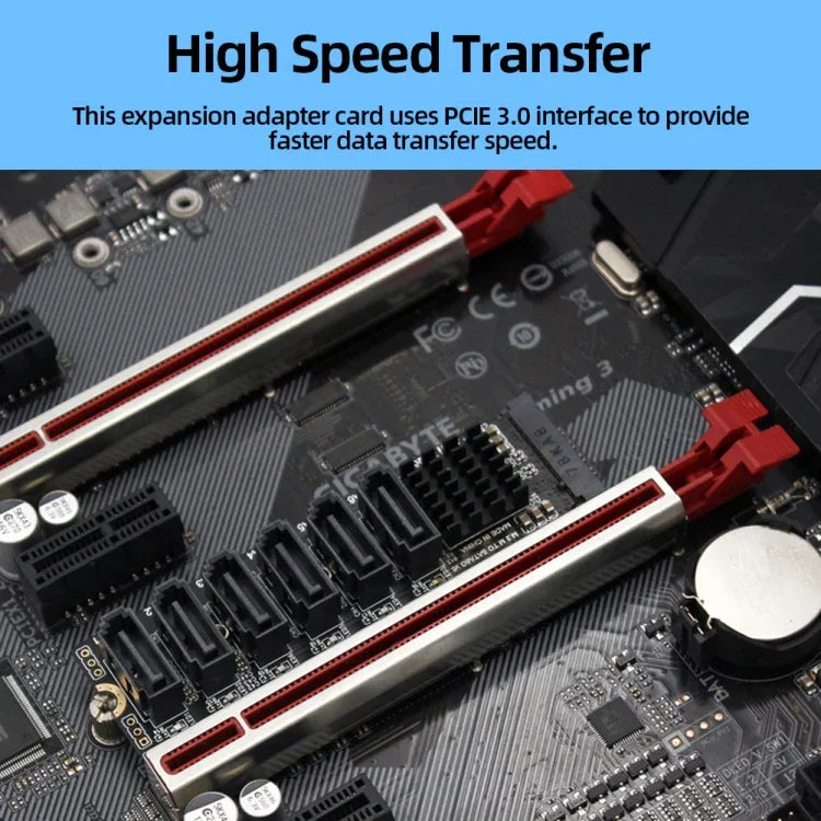 Card mở rộng chuyển đổi M2 M-EKY PCIE3.0 sang SATA6G 6 cổng, card mở rộng ổ cứng 6 cổng