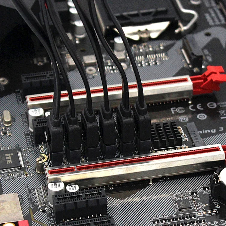 Card mở rộng chuyển đổi M2 M-EKY PCIE3.0 sang SATA6G 6 cổng, card mở rộng ổ cứng 6 cổng