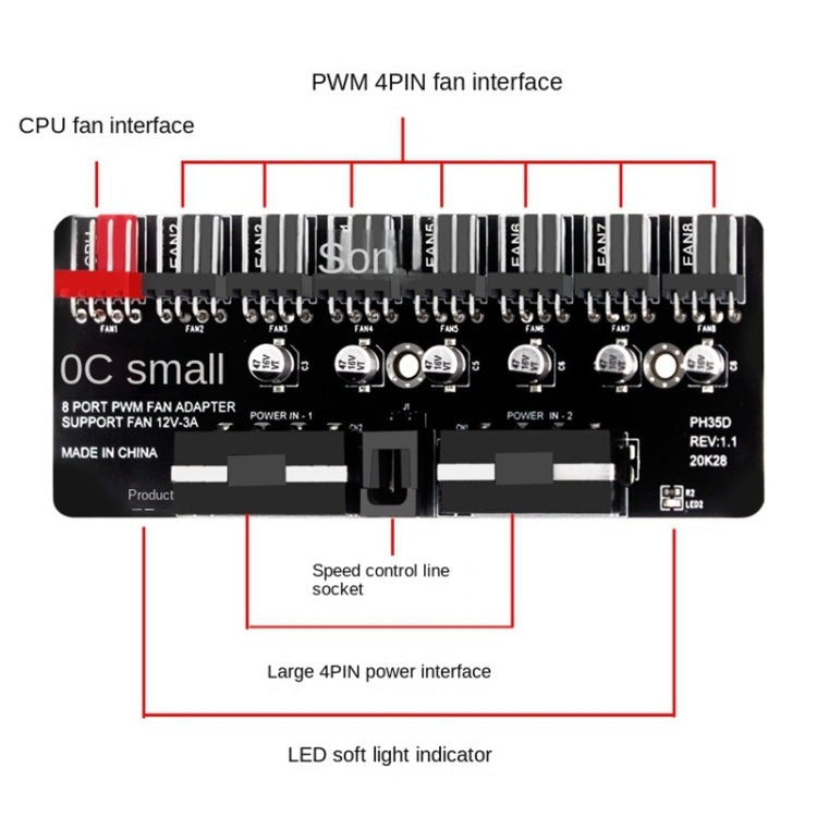 Bộ mở rộng quạt CPU máy tính PWM, PH35D