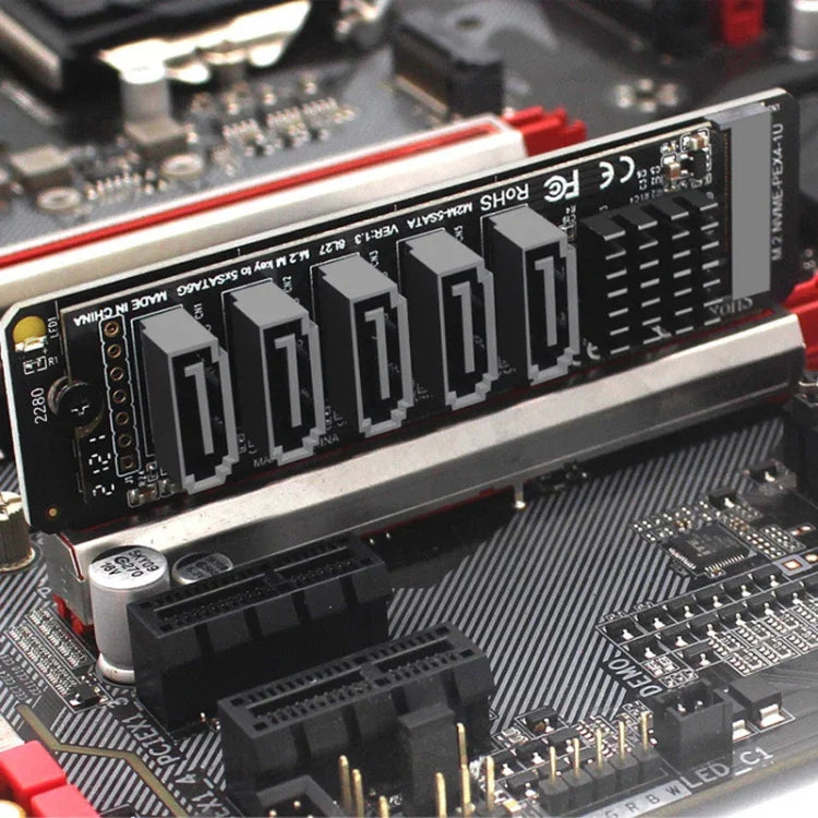 Card chuyển đổi cổng SATA5 Rotor M.2NVME-PCIE X4 / X8 / X16 chip JMB585
