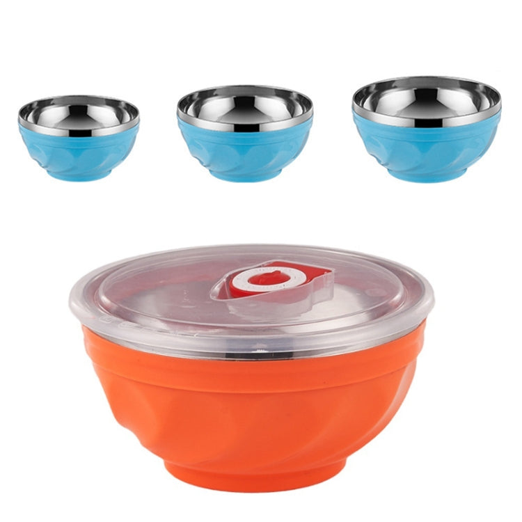 Bộ 6 bát inox hai lớp có nắp, bát cơm giữ nhiệt cho trẻ em, 13cm, 15cm, 17cm