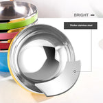 Bộ 6 bát inox hai lớp có nắp, bát cơm giữ nhiệt cho trẻ em, 13cm, 15cm, 17cm