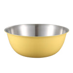 Bát đĩa inox 304 an toàn thực phẩm, bát trộn rau củ, bát nướng, chậu gỗ cát, 19cm (vàng), 22cm (vàng), 24cm (vàng), 19cm (trắng), 22cm (trắng), 24cm (trắng)