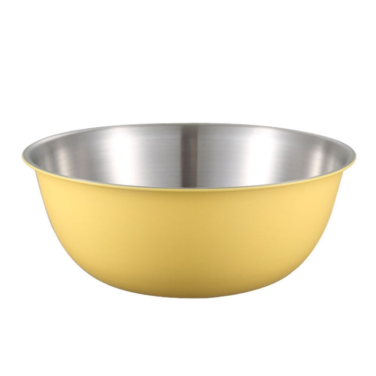 Bát đĩa inox 304 an toàn thực phẩm, bát trộn rau củ, bát nướng, chậu gỗ cát, 19cm (vàng), 22cm (vàng), 24cm (vàng), 19cm (trắng), 22cm (trắng), 24cm (trắng)