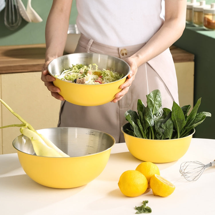 Bát đĩa inox 304 an toàn thực phẩm, bát trộn rau củ, bát nướng, chậu gỗ cát, 19cm (vàng), 22cm (vàng), 24cm (vàng), 19cm (trắng), 22cm (trắng), 24cm (trắng)