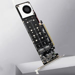 Bộ chuyển đổi mở rộng mảng RAID PCI-E X16 sang M.2 M-key NVME X4 SSD hỗ trợ 2242/2260/2280/22110, PH44Plus