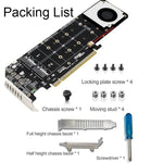 Bộ chuyển đổi mở rộng mảng RAID PCI-E X16 sang M.2 M-key NVME X4 SSD hỗ trợ 2242/2260/2280/22110, PH44Plus