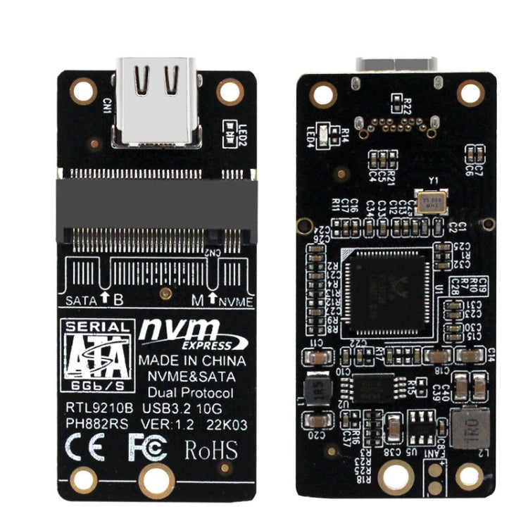 Hộp ổ cứng M.2 NVME chuyển đổi thẻ chip RTL9210B Type-C / USB-C USB3.1 Gen2 10Gbps