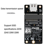 Hộp ổ cứng M.2 NVME chuyển đổi thẻ chip RTL9210B Type-C / USB-C USB3.1 Gen2 10Gbps