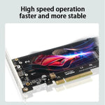 Card chuyển đổi ổ đĩa kép PCI-E X8 NVME M.2 MKEY SSD mảng RAID mở rộng, PH45
