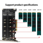 Card chuyển đổi ổ đĩa kép PCI-E X8 NVME M.2 MKEY SSD mảng RAID mở rộng, PH45