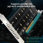 Card chuyển đổi ổ đĩa kép PCI-E X8 NVME M.2 MKEY SSD mảng RAID mở rộng, PH45