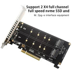 Card chuyển đổi ổ đĩa kép PCI-E X8 NVME M.2 MKEY SSD mảng RAID mở rộng, PH45