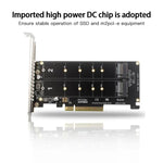 Card chuyển đổi ổ đĩa kép PCI-E X8 NVME M.2 MKEY SSD mảng RAID mở rộng, PH45