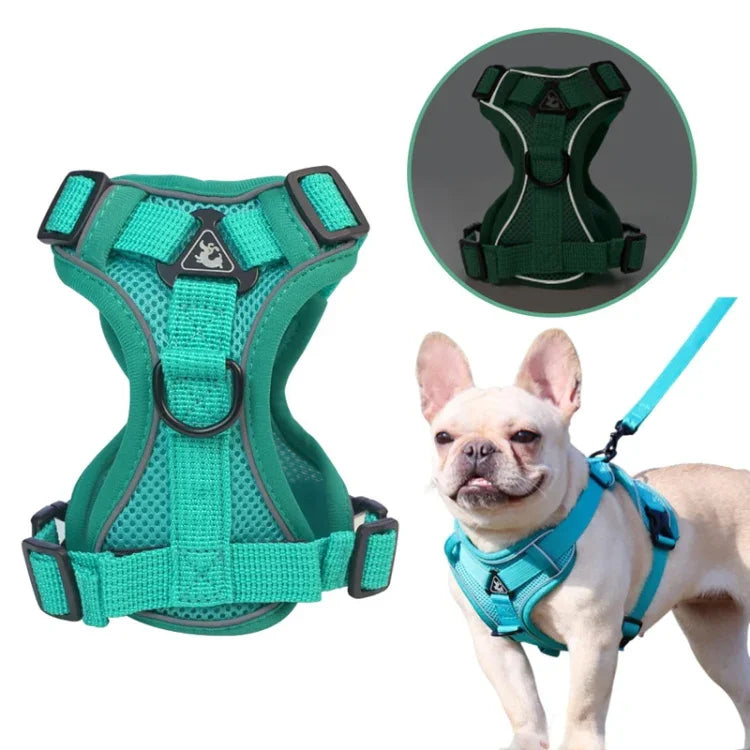 Bộ Áo Giáp Dây Dẫn + Dây Dẫn Thú Cưng Phản Quang Thoáng Khí Cho Chó Mèo, S, M, L, XL