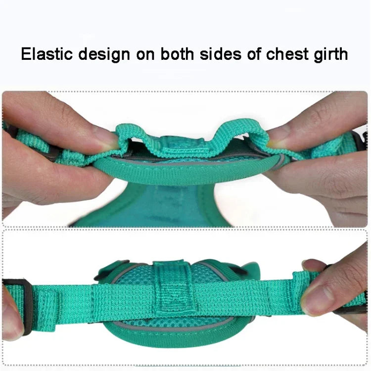 Bộ Áo Giáp Dây Dẫn + Dây Dẫn Thú Cưng Phản Quang Thoáng Khí Cho Chó Mèo, S, M, L, XL