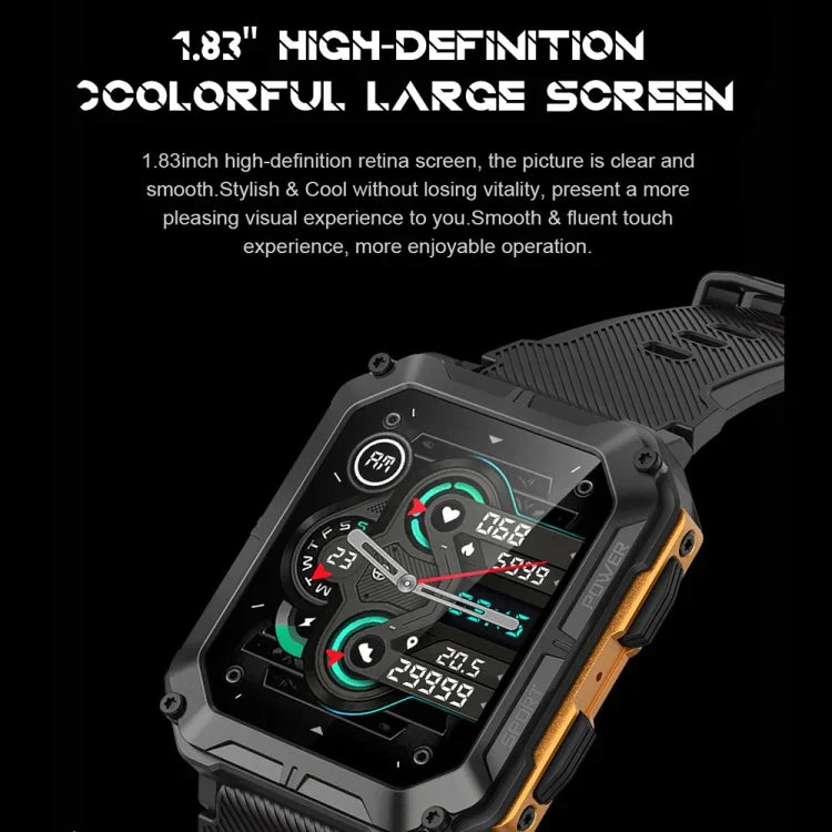 Đồng hồ thể thao thông minh C20 Pro màn hình 1.83 inch chống nước IP68, Hỗ trợ gọi Bluetooth, ba khả năng chống