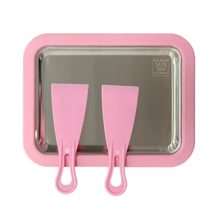 Máy làm sữa chua chiên mini gia đình, khay làm kem chiên tự làm cho trẻ em, thép không gỉ xanh 26x21cm, thép không gỉ trắng 26x21cm, thép không gỉ hồng 22.5x17.5cm, thép không gỉ trắng 22.5x17.5cm, hợp kim nhôm trắng 22.5x17.5cm