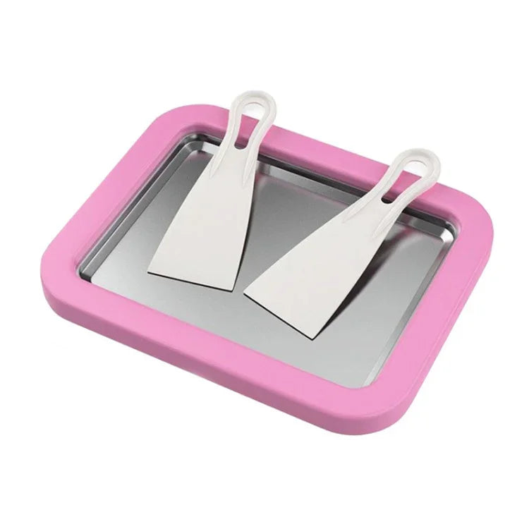 Máy làm sữa chua chiên mini gia đình, khay làm kem chiên tự làm cho trẻ em, thép không gỉ xanh 26x21cm, thép không gỉ trắng 26x21cm, thép không gỉ hồng 22.5x17.5cm, thép không gỉ trắng 22.5x17.5cm, hợp kim nhôm trắng 22.5x17.5cm