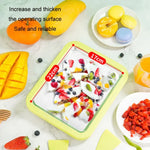 Máy làm sữa chua chiên mini gia đình, khay làm kem chiên tự làm cho trẻ em, thép không gỉ xanh 26x21cm, thép không gỉ trắng 26x21cm, thép không gỉ hồng 22.5x17.5cm, thép không gỉ trắng 22.5x17.5cm, hợp kim nhôm trắng 22.5x17.5cm
