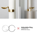 Dụng cụ dập nến tự động bằng kim loại, kẹp dập lửa nến, nắp dập nến, màu vàng, màu bạc