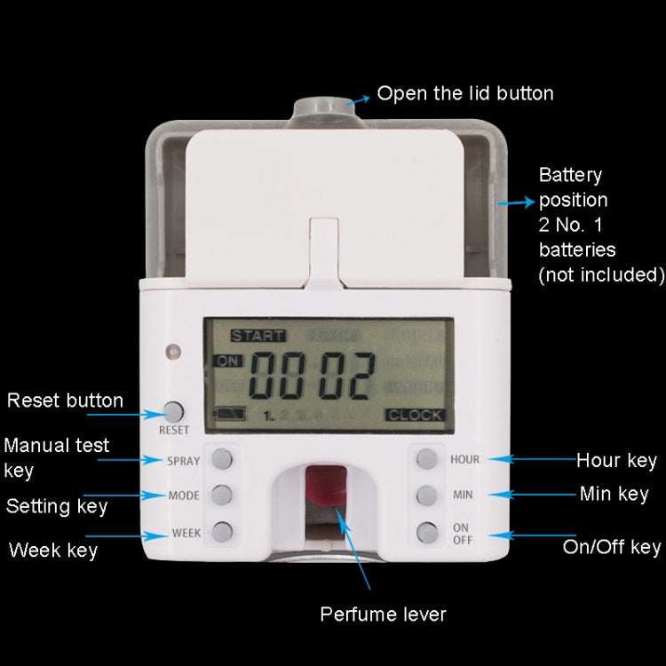 Bình xịt hương thơm tự động thông minh bằng thép không gỉ chống ăn mòn, màn hình LCD kỹ thuật số, LCD (vân xước), LCD (Titan đen), LCD (Vàng titanium)