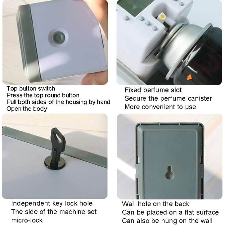 Bình xịt hương thơm tự động thông minh bằng thép không gỉ chống ăn mòn, màn hình LCD kỹ thuật số, LCD (vân xước), LCD (Titan đen), LCD (Vàng titanium)
