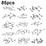85 Chiếc Trang Sức Xỏ Khuyên Thép Không Gỉ Đinh Môi Đinh Lông Mày Đinh Mũi
