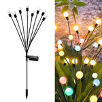 2 bộ đèn đom đóm năng lượng mặt trời chống nước cho vườn ngoài trời Giáng Sinh, 6 đầu ánh sáng ấm, 6 đầu ánh sáng màu, 8 đầu ánh sáng ấm, 8 đầu ánh sáng màu, 10 đầu ánh sáng ấm, 10 đầu ánh sáng màu