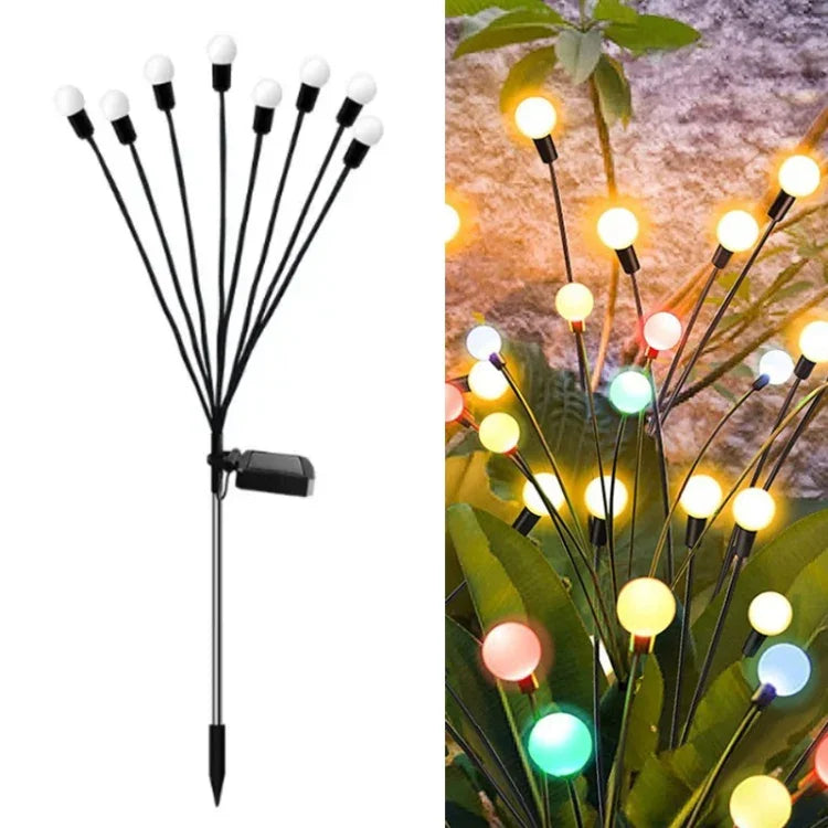 2 bộ đèn đom đóm năng lượng mặt trời chống nước cho vườn ngoài trời Giáng Sinh, 6 đầu ánh sáng ấm, 6 đầu ánh sáng màu, 8 đầu ánh sáng ấm, 8 đầu ánh sáng màu, 10 đầu ánh sáng ấm, 10 đầu ánh sáng màu