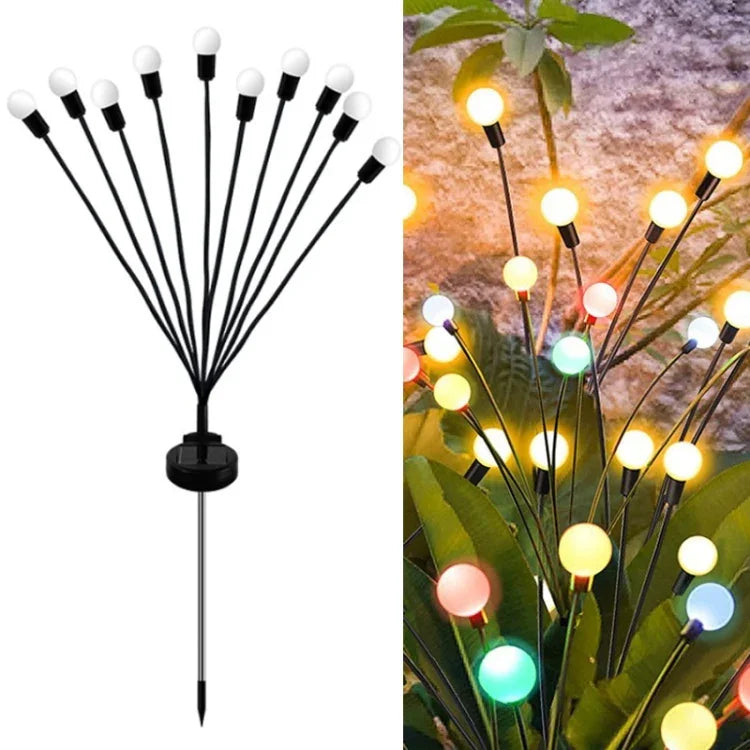 2 bộ đèn đom đóm năng lượng mặt trời chống nước cho vườn ngoài trời Giáng Sinh, 6 đầu ánh sáng ấm, 6 đầu ánh sáng màu, 8 đầu ánh sáng ấm, 8 đầu ánh sáng màu, 10 đầu ánh sáng ấm, 10 đầu ánh sáng màu