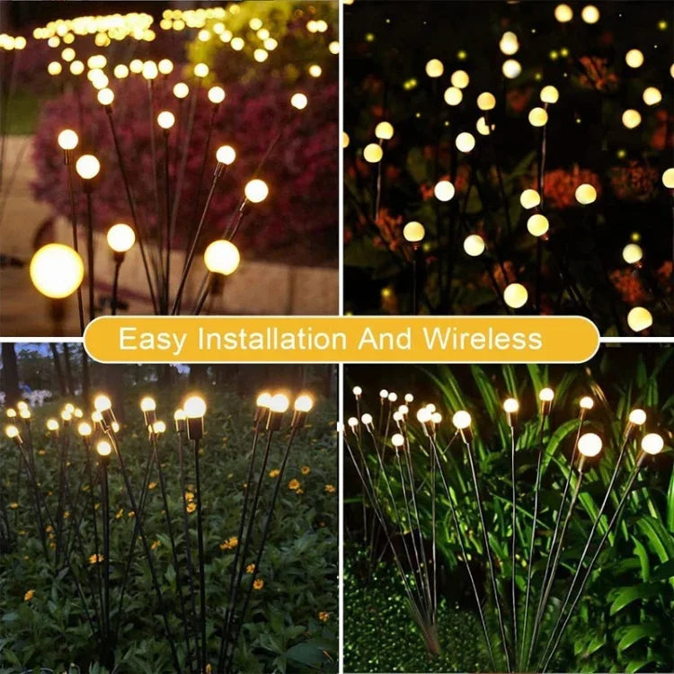 2 bộ đèn đom đóm năng lượng mặt trời chống nước cho vườn ngoài trời Giáng Sinh, 6 đầu ánh sáng ấm, 6 đầu ánh sáng màu, 8 đầu ánh sáng ấm, 8 đầu ánh sáng màu, 10 đầu ánh sáng ấm, 10 đầu ánh sáng màu