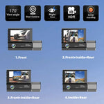 Máy ghi hình lái xe đa ngôn ngữ 3 ống kính video HD 1080P, F10