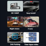 Máy ghi hình lái xe đa ngôn ngữ 3 ống kính video HD 1080P, F10