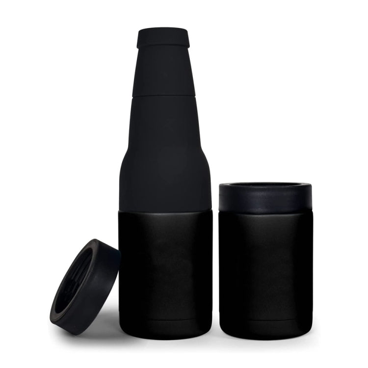Cốc giữ nhiệt chân không đôi 12oz hình lon Coca, làm mát bia bằng thép không gỉ 304 có mở nắp chai, màu đen