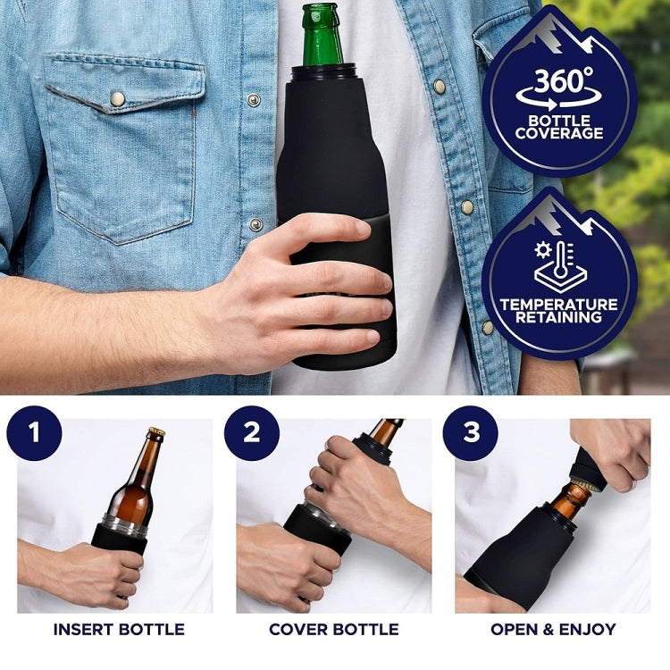 Cốc giữ nhiệt chân không đôi 12oz hình lon Coca, làm mát bia bằng thép không gỉ 304 có mở nắp chai, màu đen