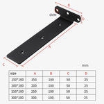 Tấm ngăn kệ sách giá đỡ tam giác dày 5mm, 150mm đen, 200mm đen, 250mm đen, 300mm đen, 150mm trắng, 200mm trắng, 250mm trắng, 300mm trắng