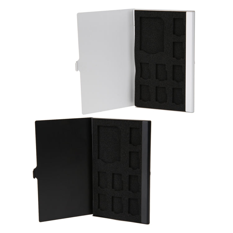 Hộp đựng thẻ nhớ Micro SD bằng nhôm 1SD+ 8TF, 9 khe cho thẻ SD/ SIM/TF, màu đen, bạc