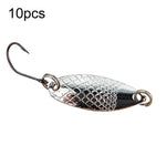 Mồi câu giả loại thìa móc đơn hình miệng ngựa, sequin dưa hấu, 10 cái 5g, 10 cái 3.5g, 10 cái 2.5g, 10 cái 2g lưới, 10 cái 2g bướm